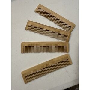 Good‎ Earth Bamboo Comb Massage Hair Natural Anti-static Set Of 4 NEW 5x1.5 in